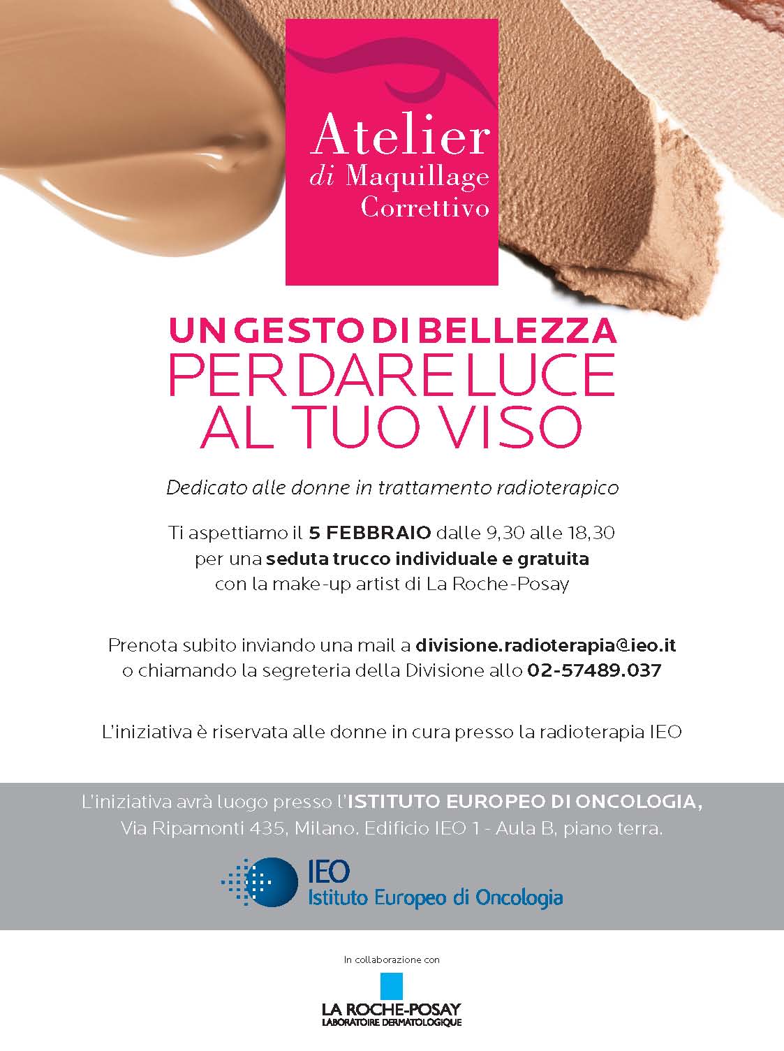 sedute trucco per donne in trattamento radioterapico con La Roche Posay sedute trucco per donne in trattamento radioterapico con La Roche Posay